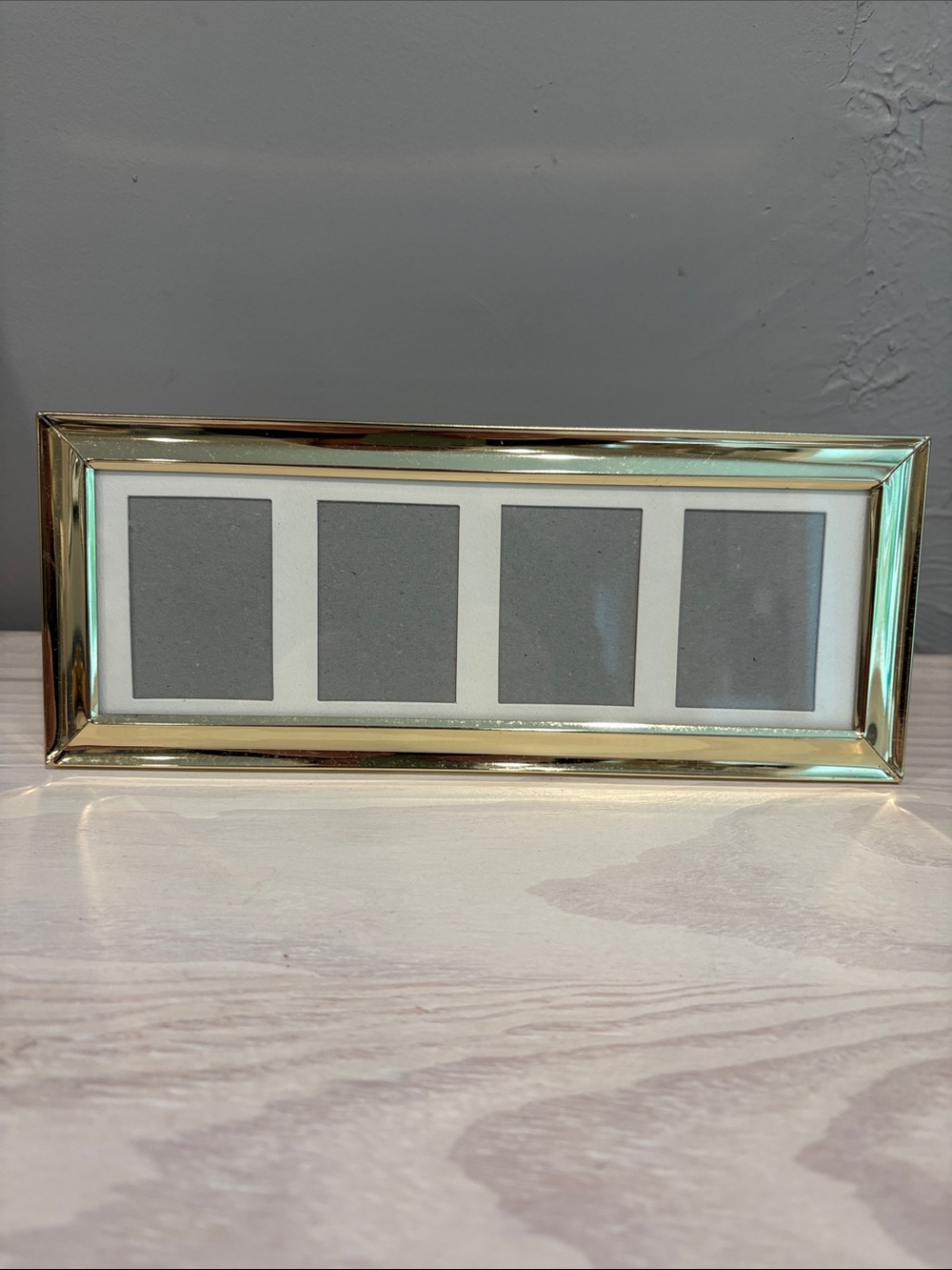 VTG Brass Multi-Opening Photo Frame - 4-Opening Frame 1.75"x2.5" Photos